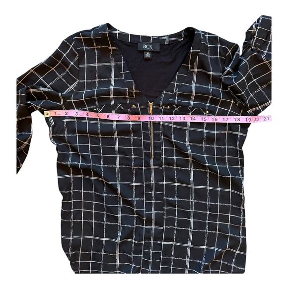 BCX | Black 3/4 Sleeve Blouse | Size Medium | NWT | 1006 - Picture 3 of 10
